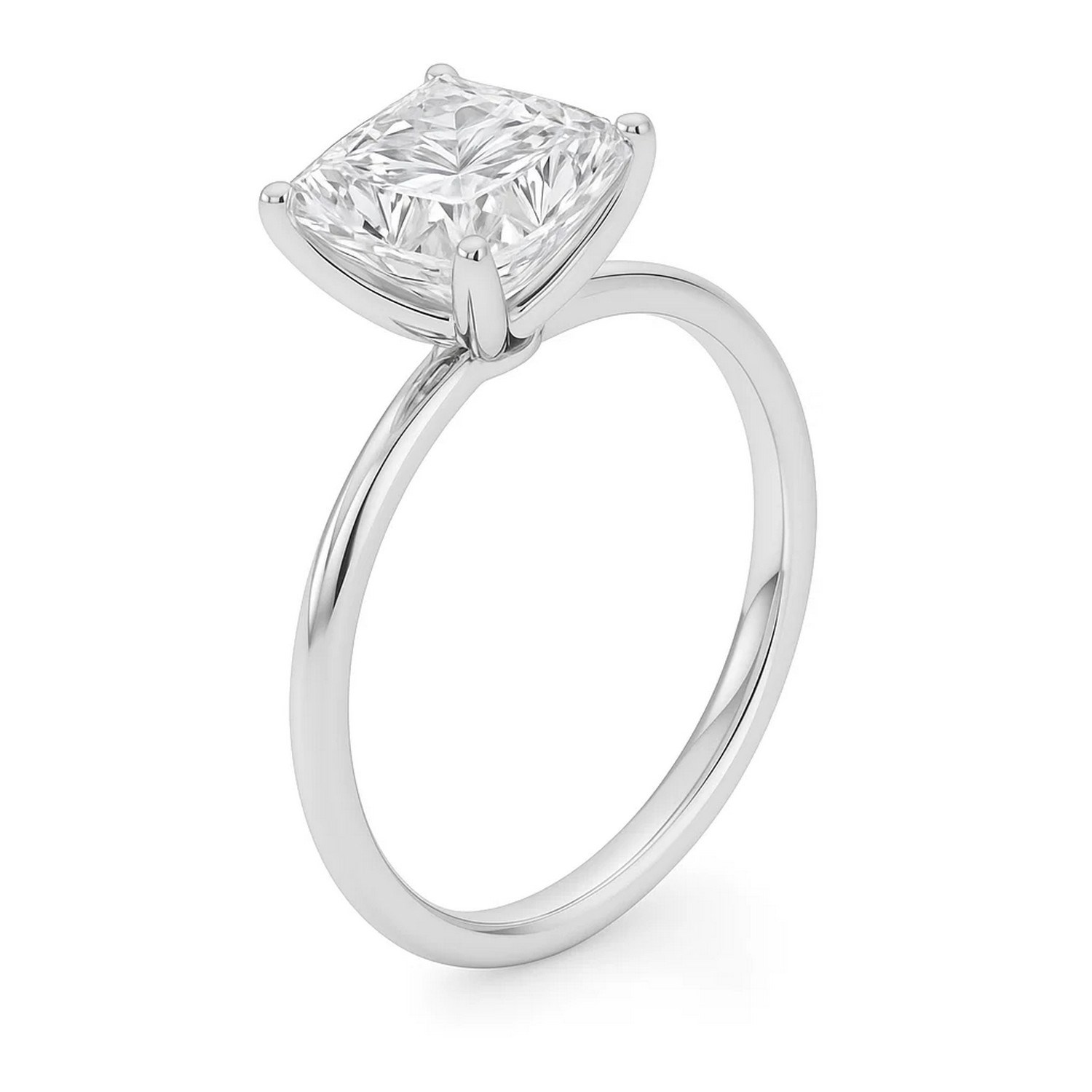 5 Carat Princess Lab Grown IGI G/VS1 Diamond Solitaire Ring in 14K White Gold thumbnail 2