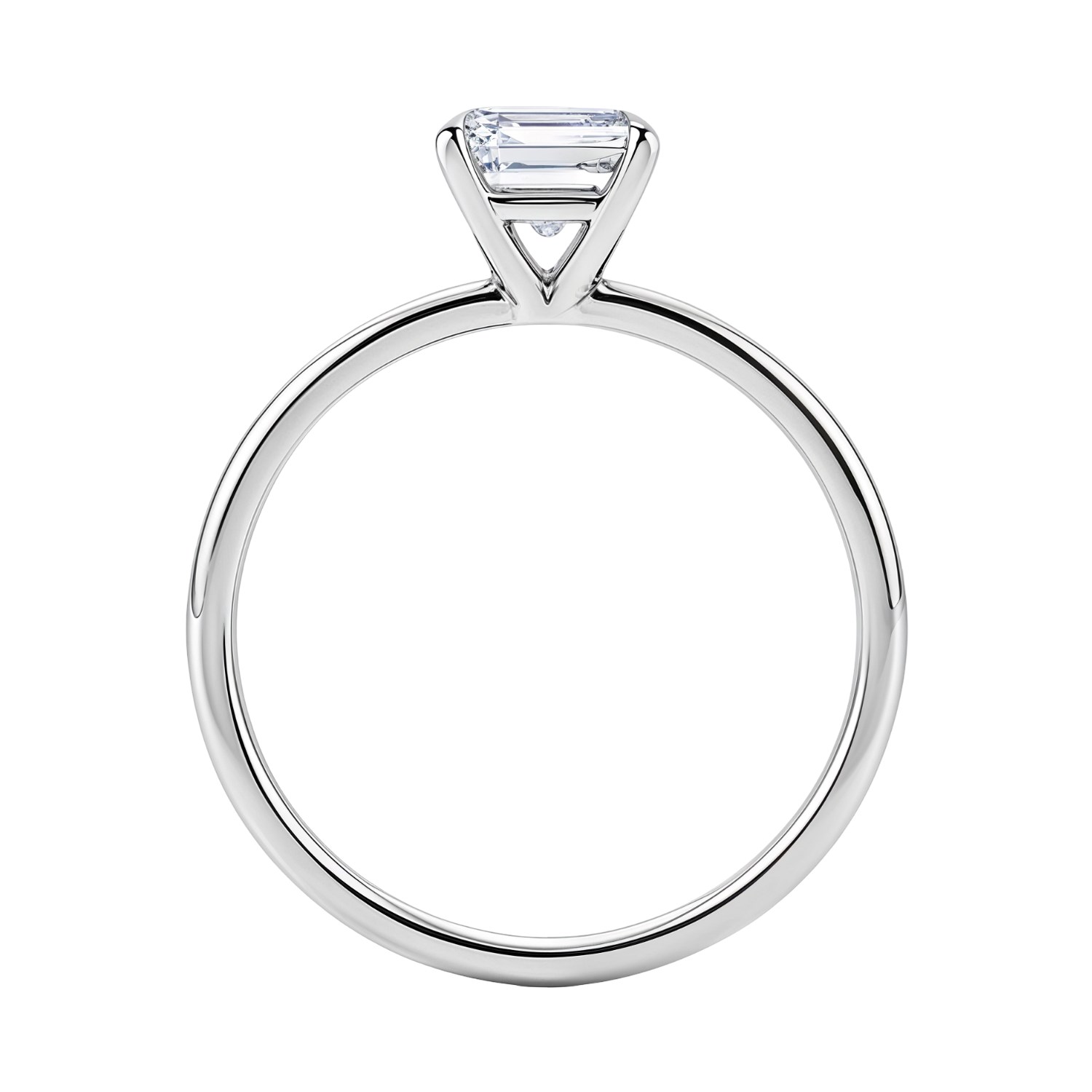 1 1/2 Carat Emerald Lab Grown IGI G/VS1 Diamond Solitaire Ring in 14K White Gold thumbnail 5