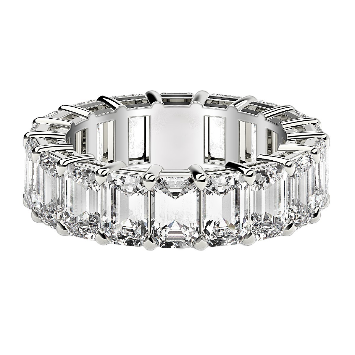 Emerald Cut Lab Grown Diamond Eternity Ring in 14k White Gold (8 cttw FG/VS2) thumbnail 2