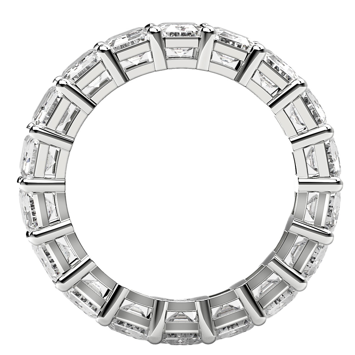 Emerald Cut Lab Grown Diamond Eternity Ring in 14k White Gold (8 cttw FG/VS2) thumbnail 3