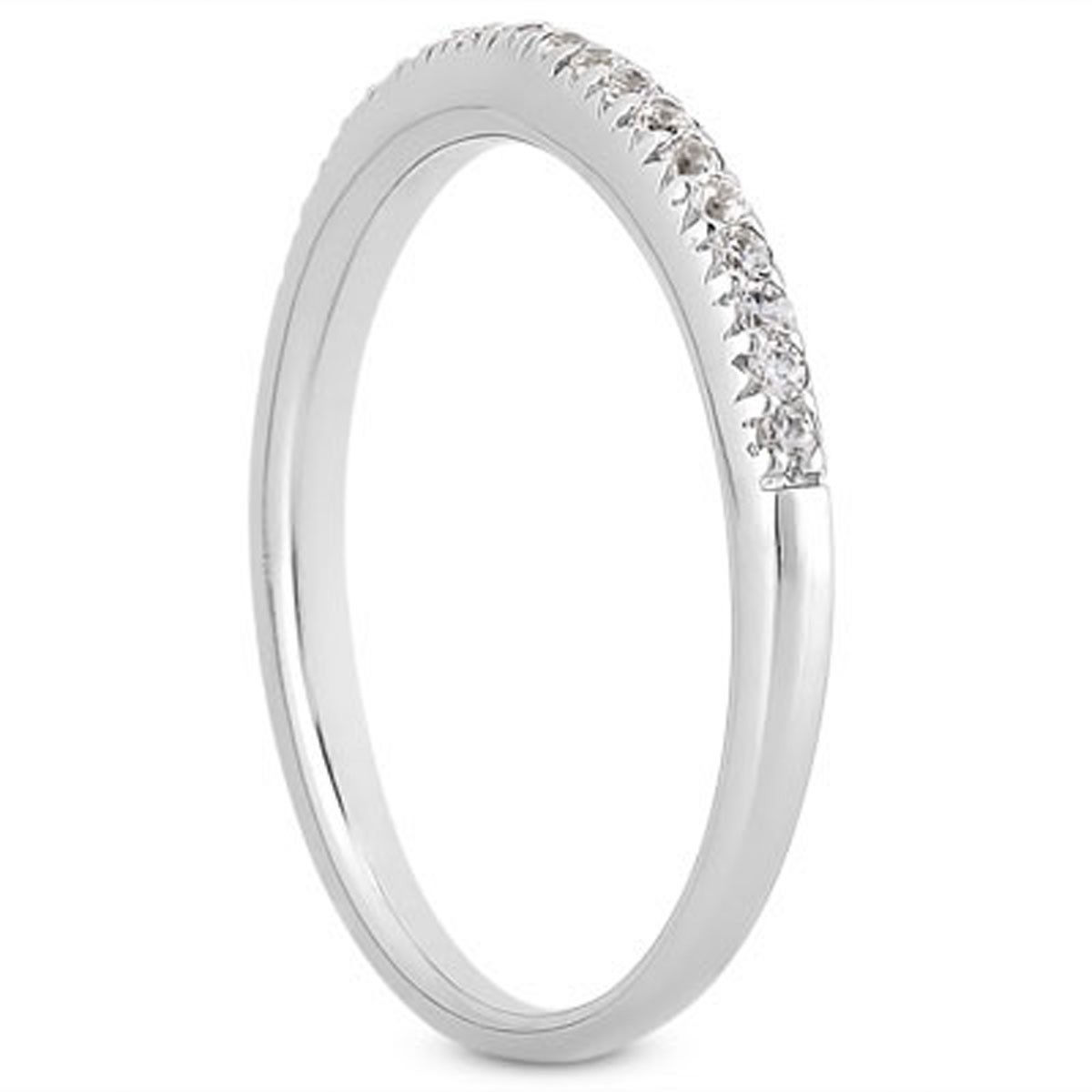 14k White Gold Fancy Engraved Pave Diamond Wedding Ring Band thumbnail 2