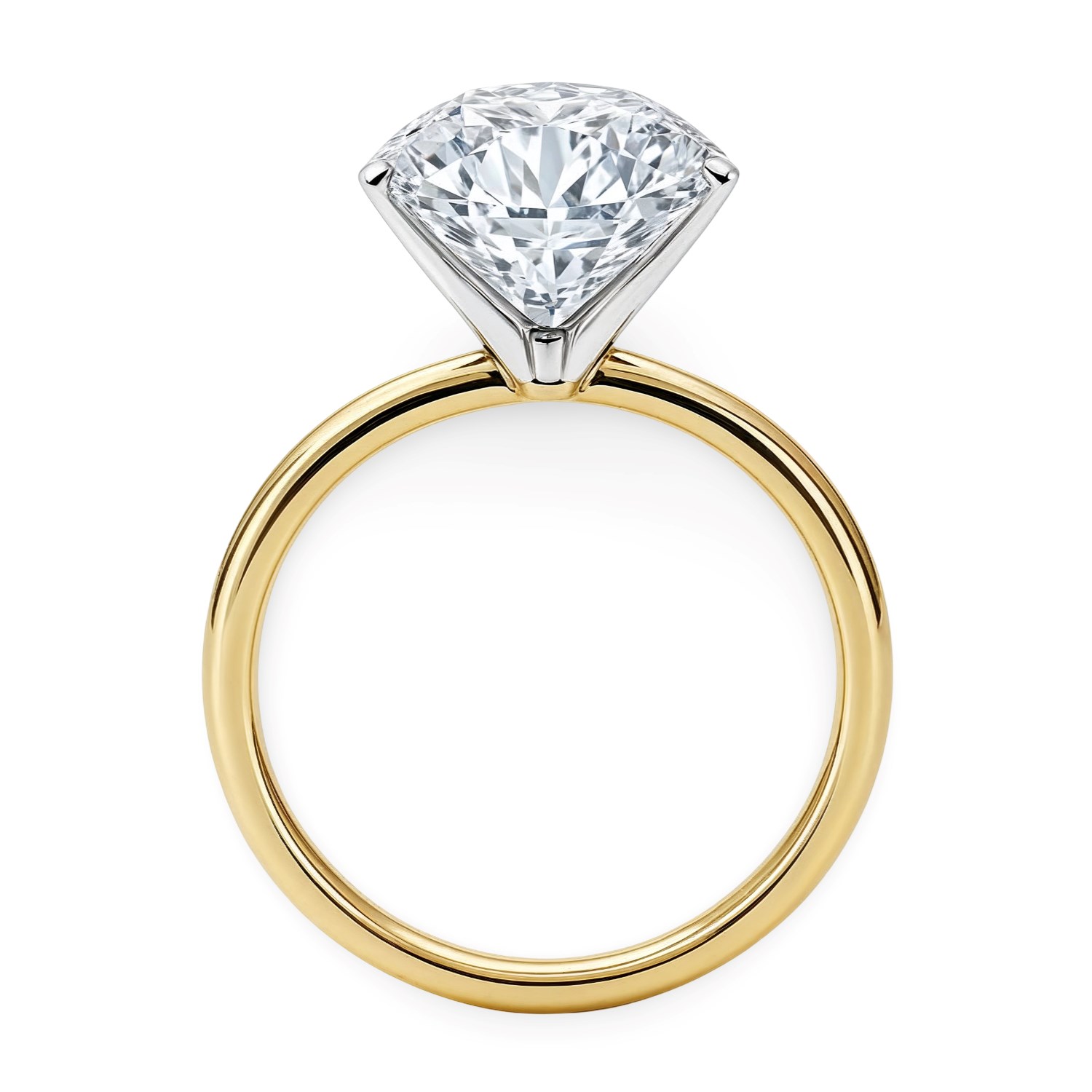 5 Carat Round Lab Grown IGI G/VS1 Diamond Solitaire Ring in 10K Yellow Gold thumbnail 5
