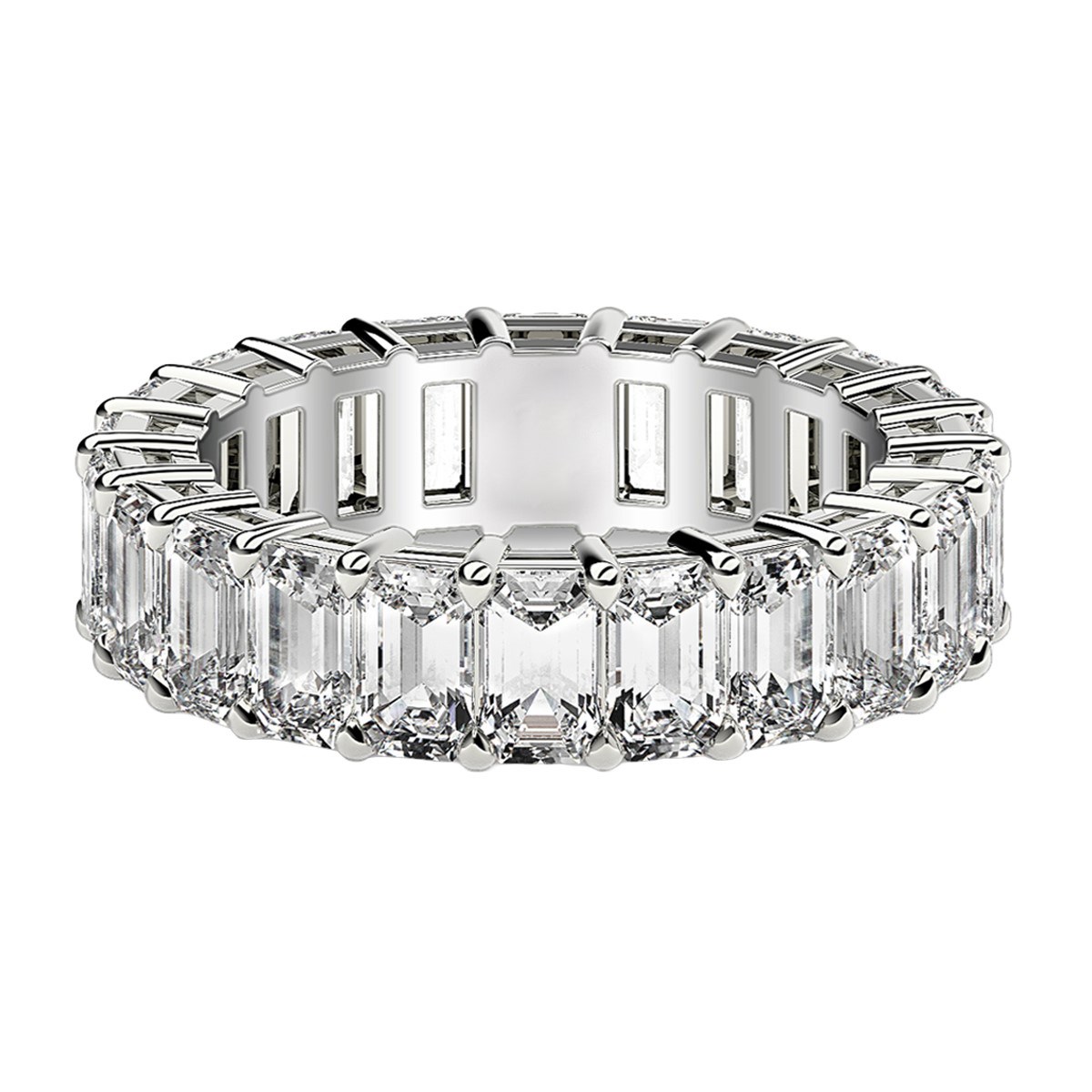 Emerald Cut Lab Grown Diamond Eternity Ring in 14k White Gold (5 cttw FG/VS2) thumbnail 2