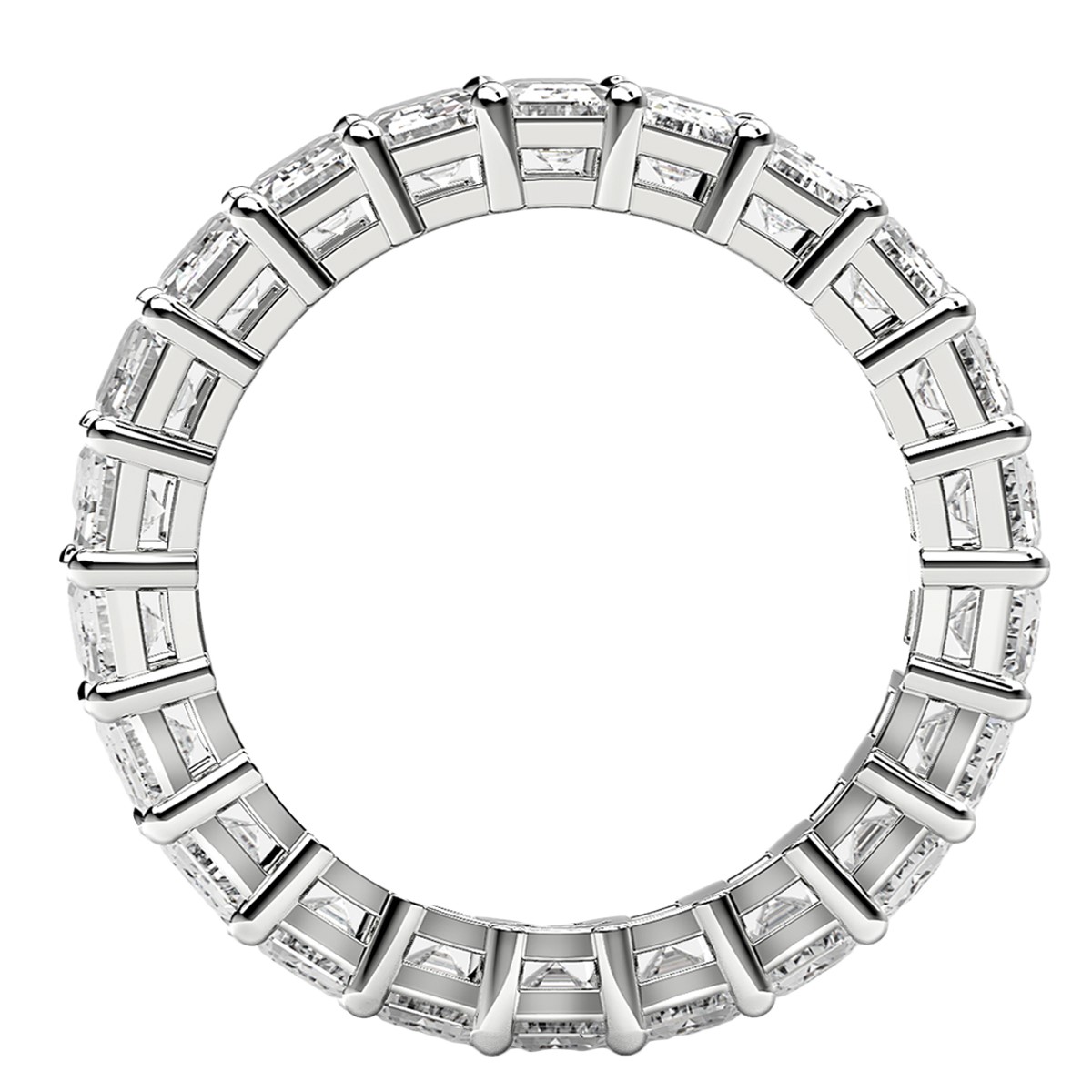 Emerald Cut Lab Grown Diamond Eternity Ring in 14k White Gold (5 cttw FG/VS2) thumbnail 3