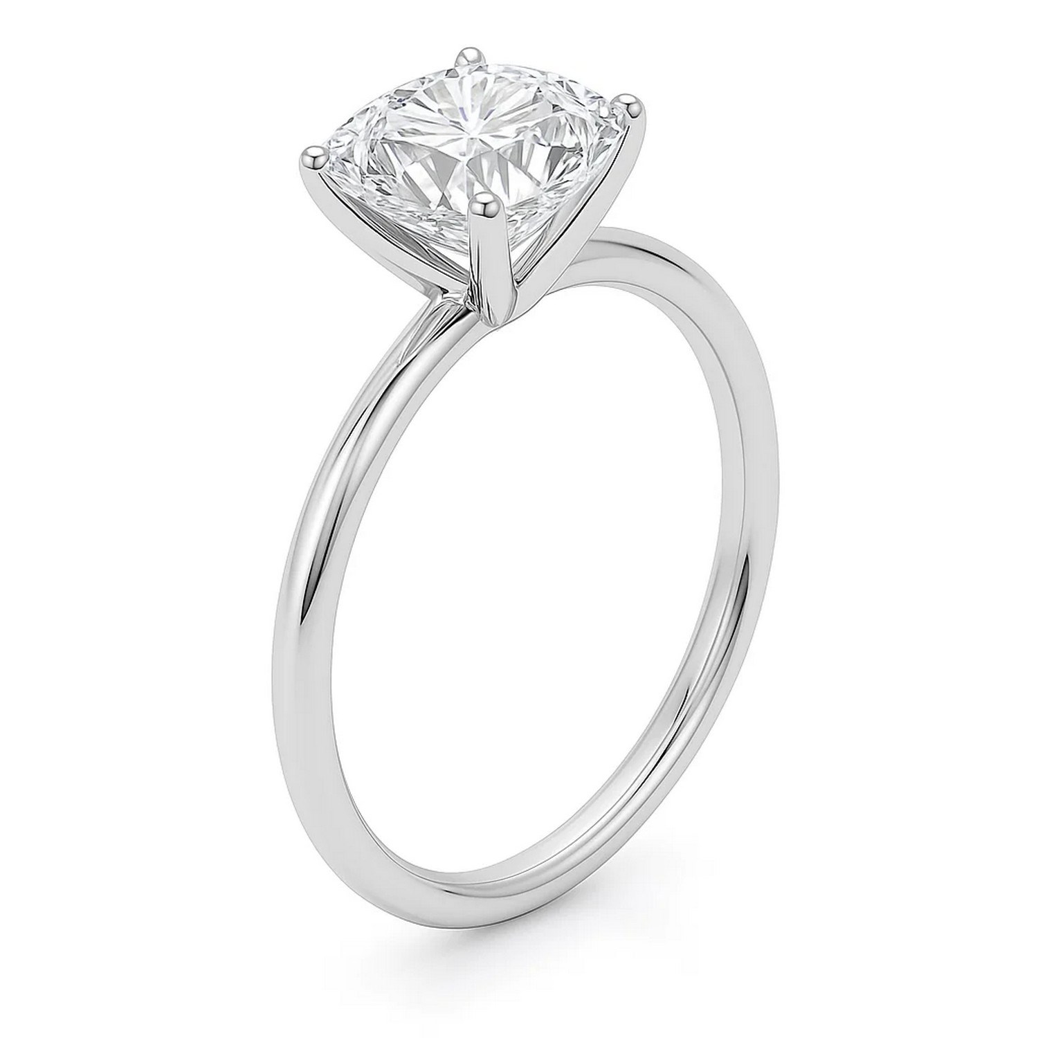 3 Carat Cushion Lab Grown IGI G/VS1 Diamond Solitaire Ring in 10K White Gold thumbnail 3