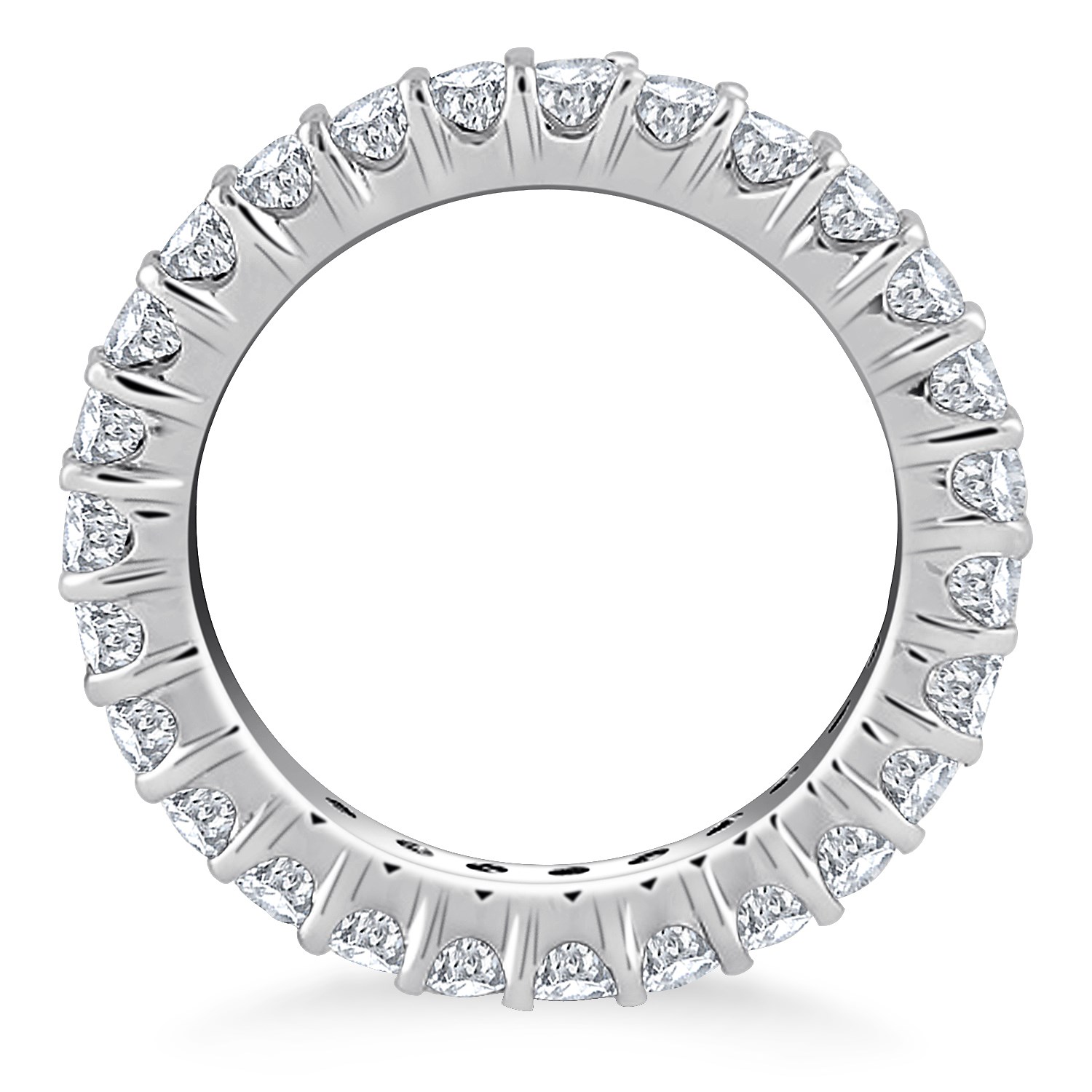 14k White Gold Common Prong Round Diamond Eternity Ring thumbnail 3