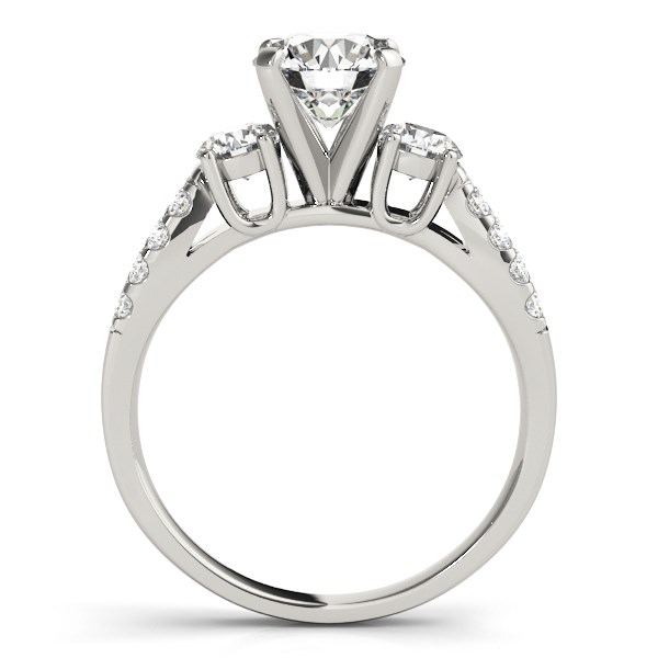 14k White Gold Split Shank 3 Stone Round Diamond Engagement Ring (2 cttw) thumbnail 2