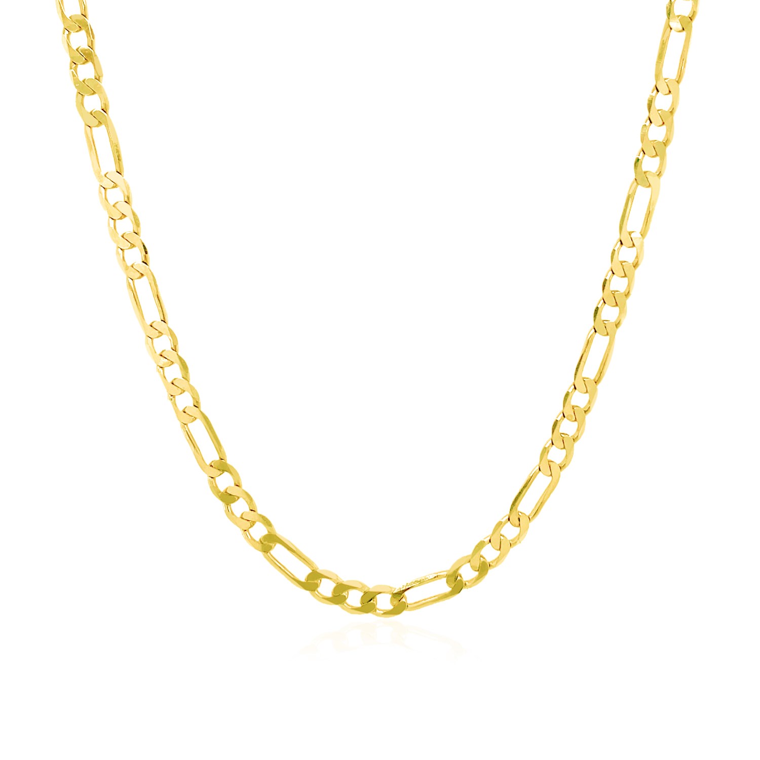14k Yellow Gold Solid Figaro Chain (3.00 mm) thumbnail 2
