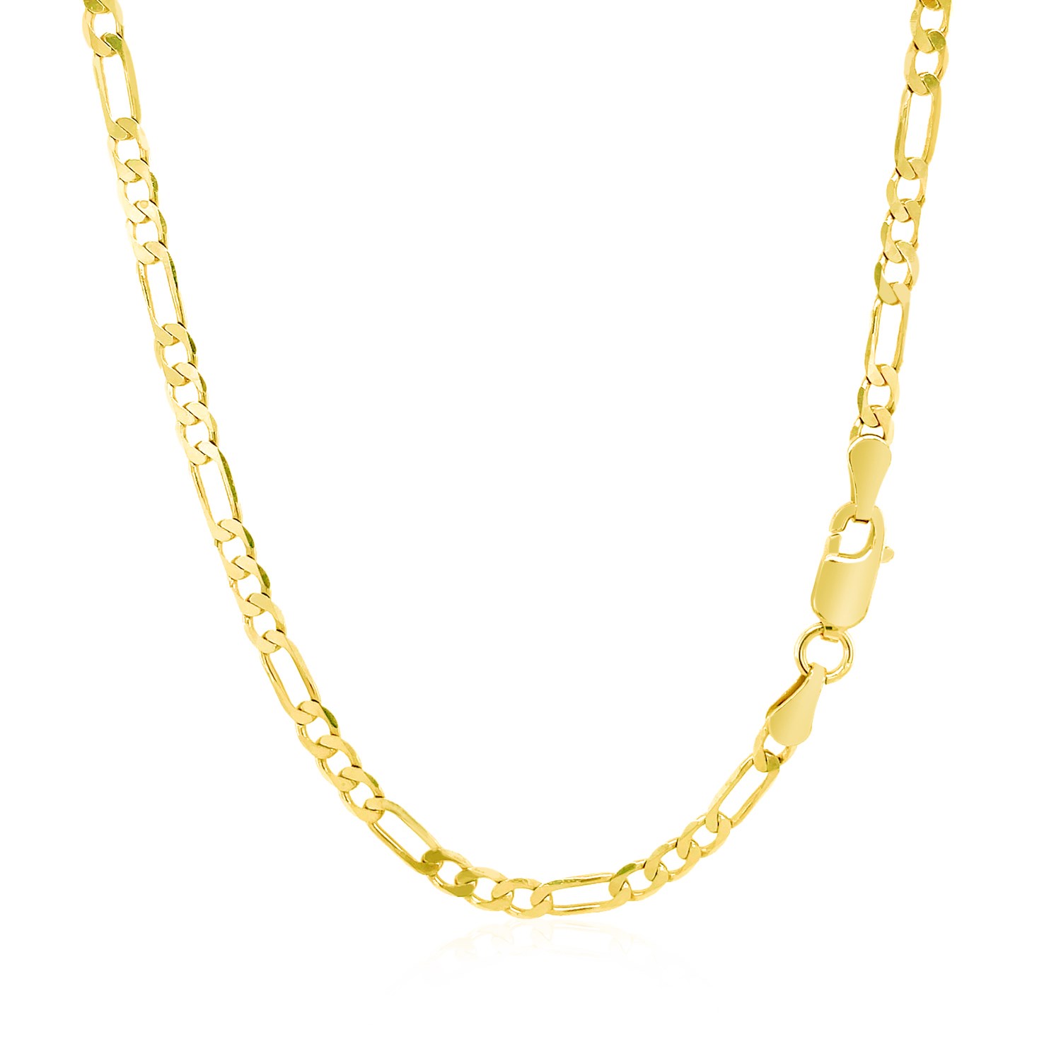 14k Yellow Gold Solid Figaro Chain (3.00 mm) thumbnail 3