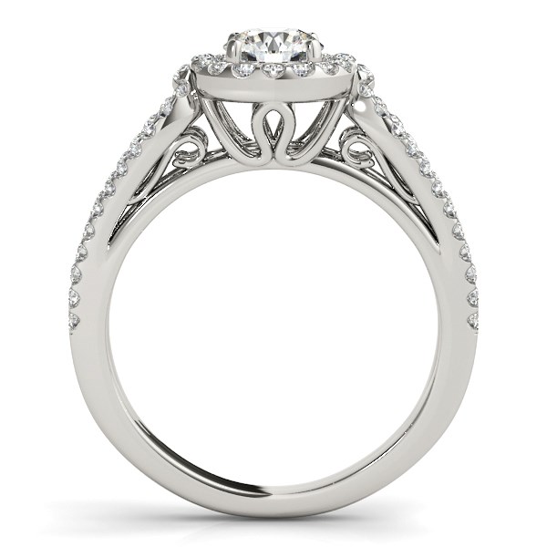14k White Gold Diamond Engagement Ring with Teardrop Split Shank (7/8 cttw) thumbnail 2