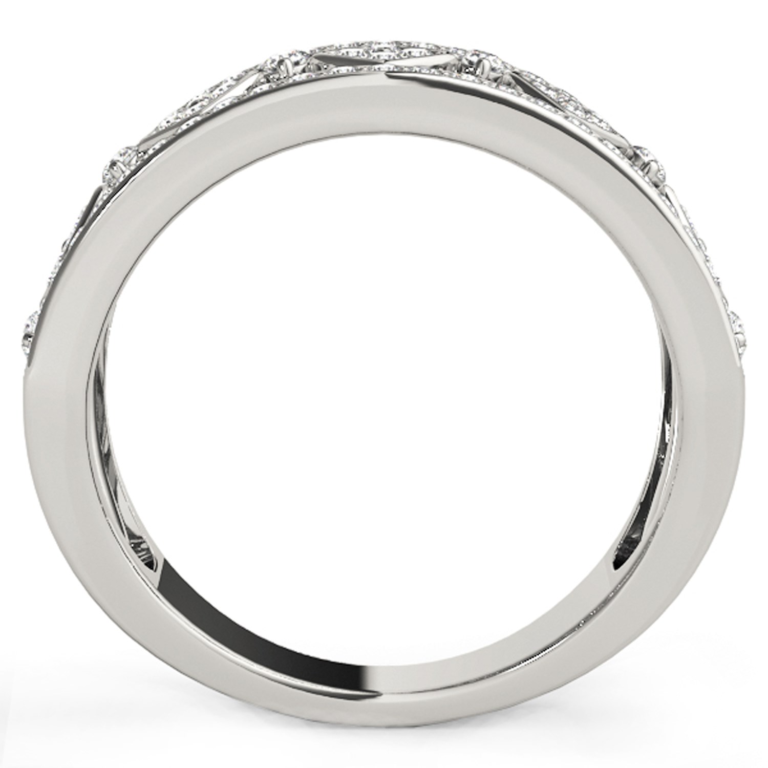 Diamond Studded Square Motif Ring in 14k White Gold (1/2 cttw) thumbnail 3