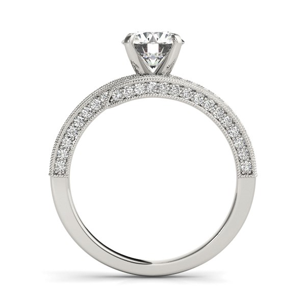14k White Gold Round Diamond Bypass Style Engagement Ring (1 1/2 cttw) thumbnail 4