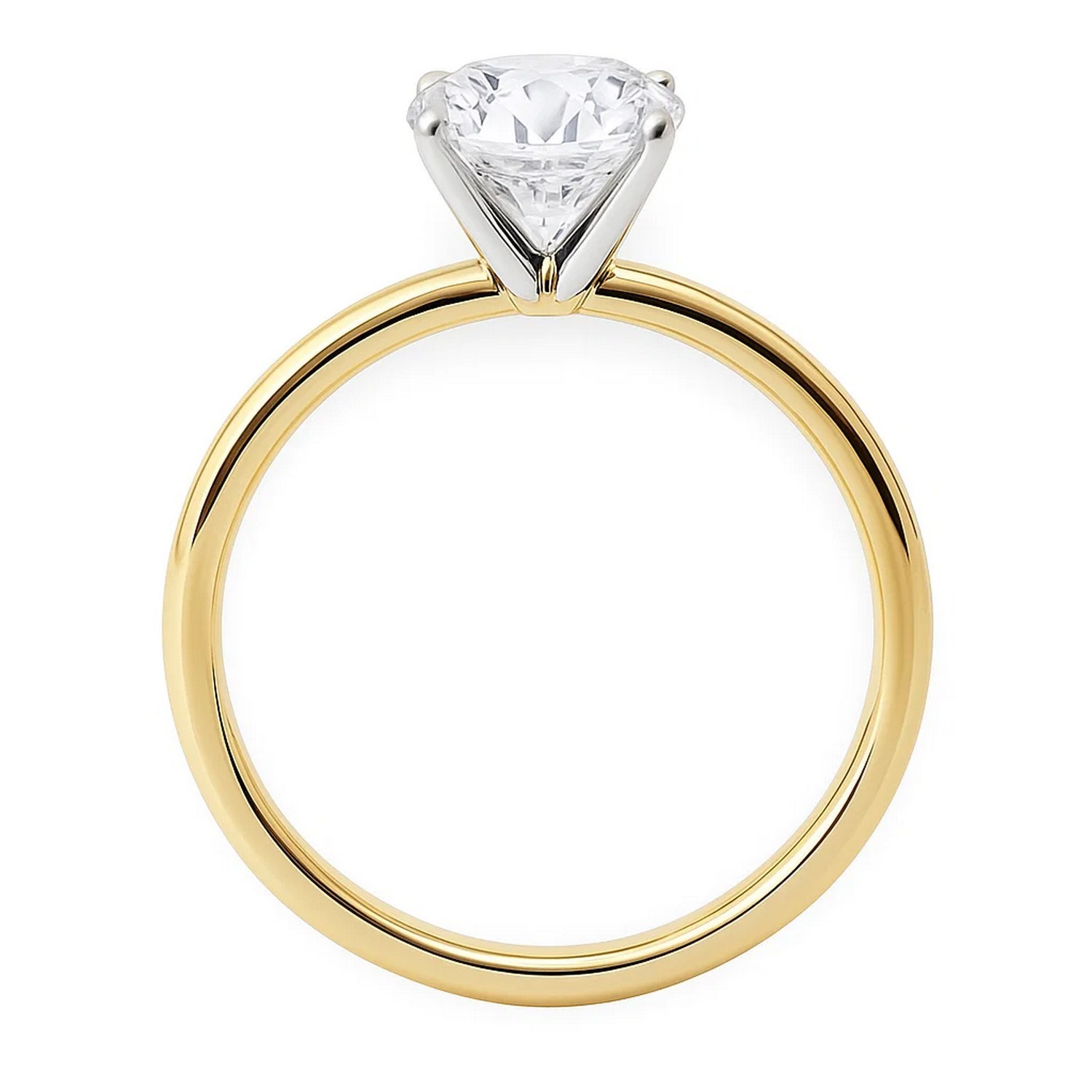 3 Carat Round Lab Grown IGI G/VS1 Diamond Solitaire Ring in 14K Yellow Gold thumbnail 6