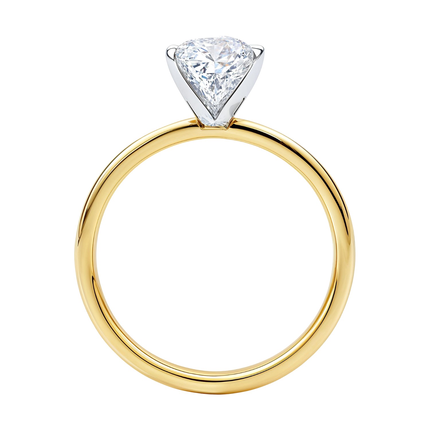 1.50Ct Princess Lab Grown IGI G/VS1 Diamond Ring in 14K Yellow Gold thumbnail 5