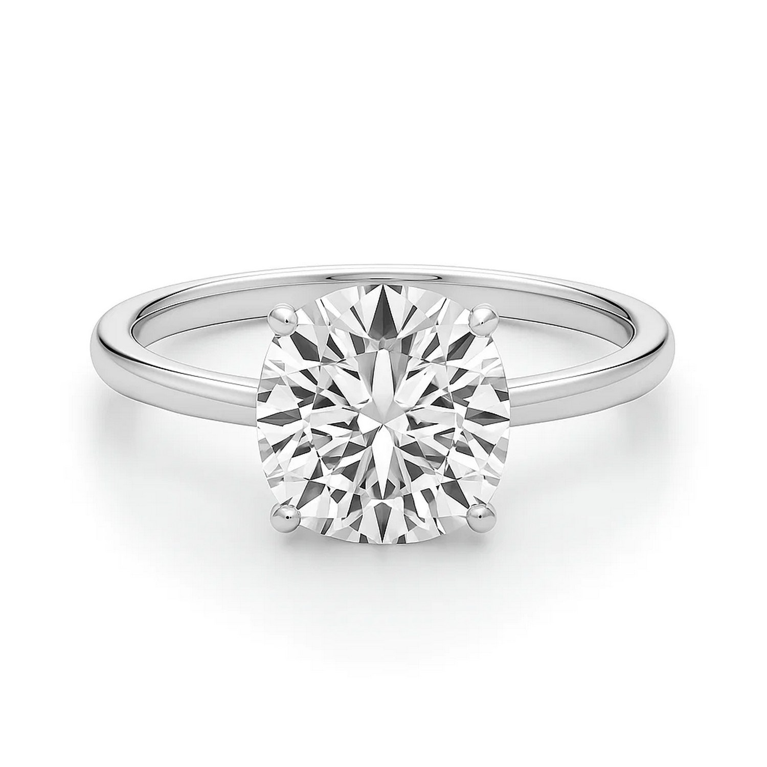 3 Carat Cushion Lab Grown IGI G/VS1 Diamond Solitaire Ring in 14K White Gold thumbnail 4