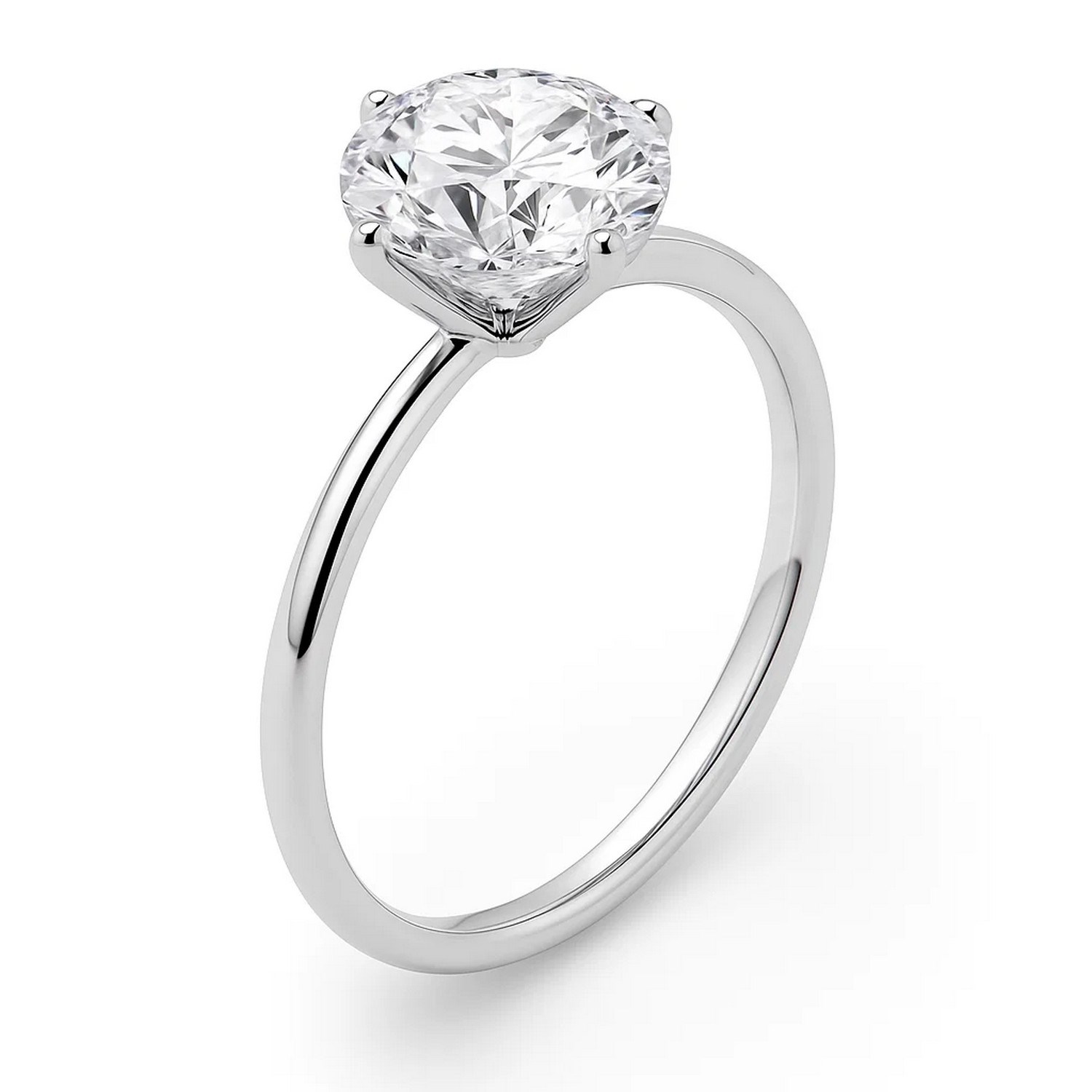 3 Carat Round Lab Grown IGI G/VS1 Diamond Solitaire Ring in 10K White Gold thumbnail 4