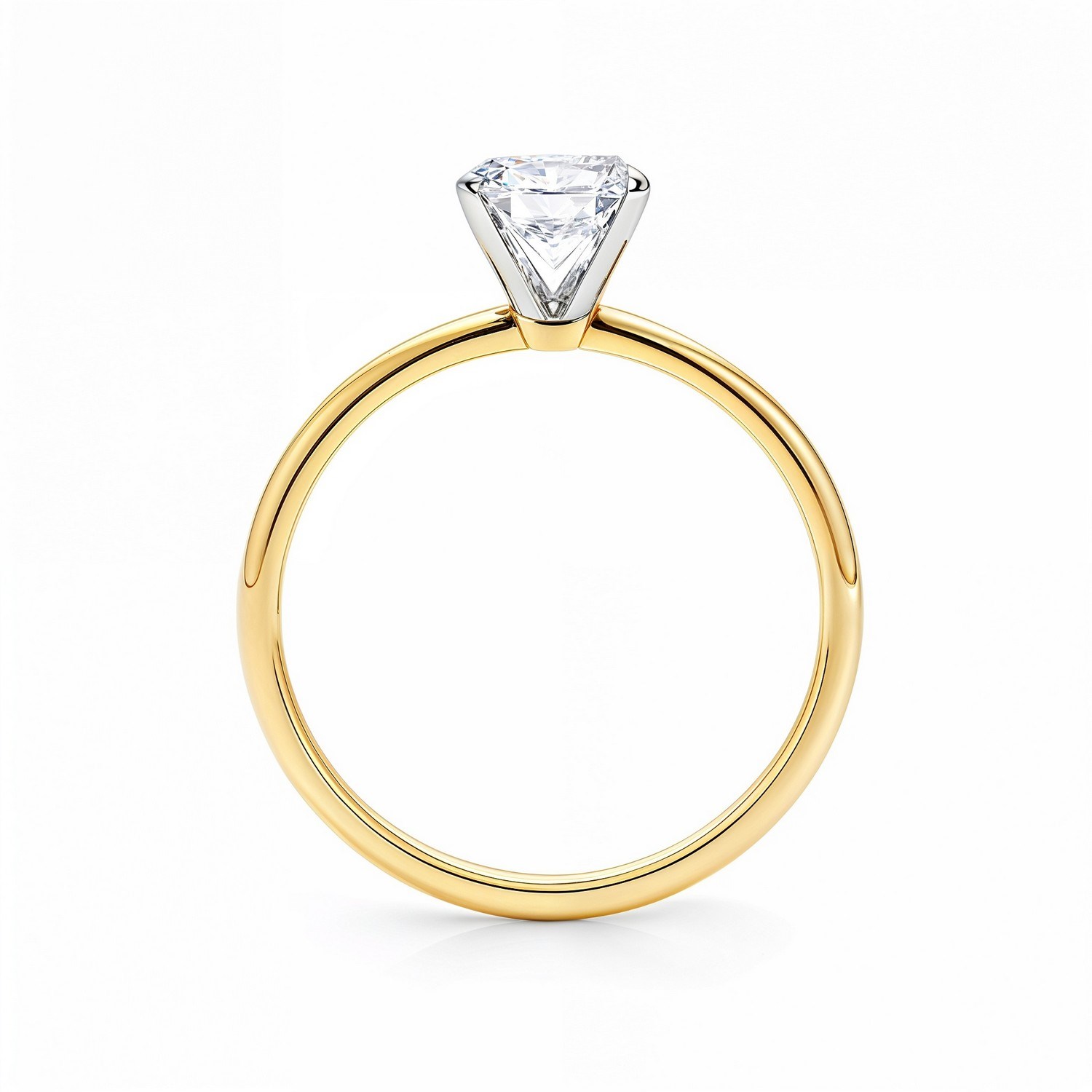 1.50Ct Radiant Lab Grown IGI G/VS1 Diamond Ring in 10K Yellow Gold thumbnail 5
