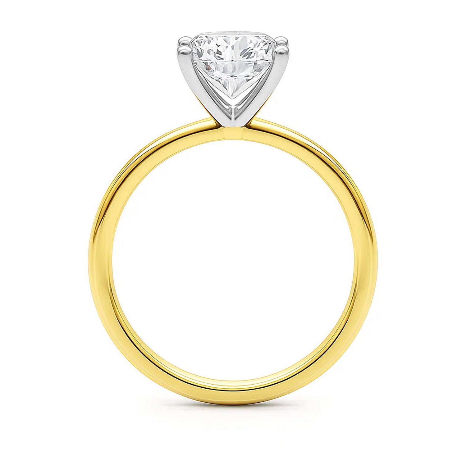 2 Carat Princess Lab Grown IGI G/VS1 Diamond Solitaire Ring in 14K Yellow Gold thumbnail 5