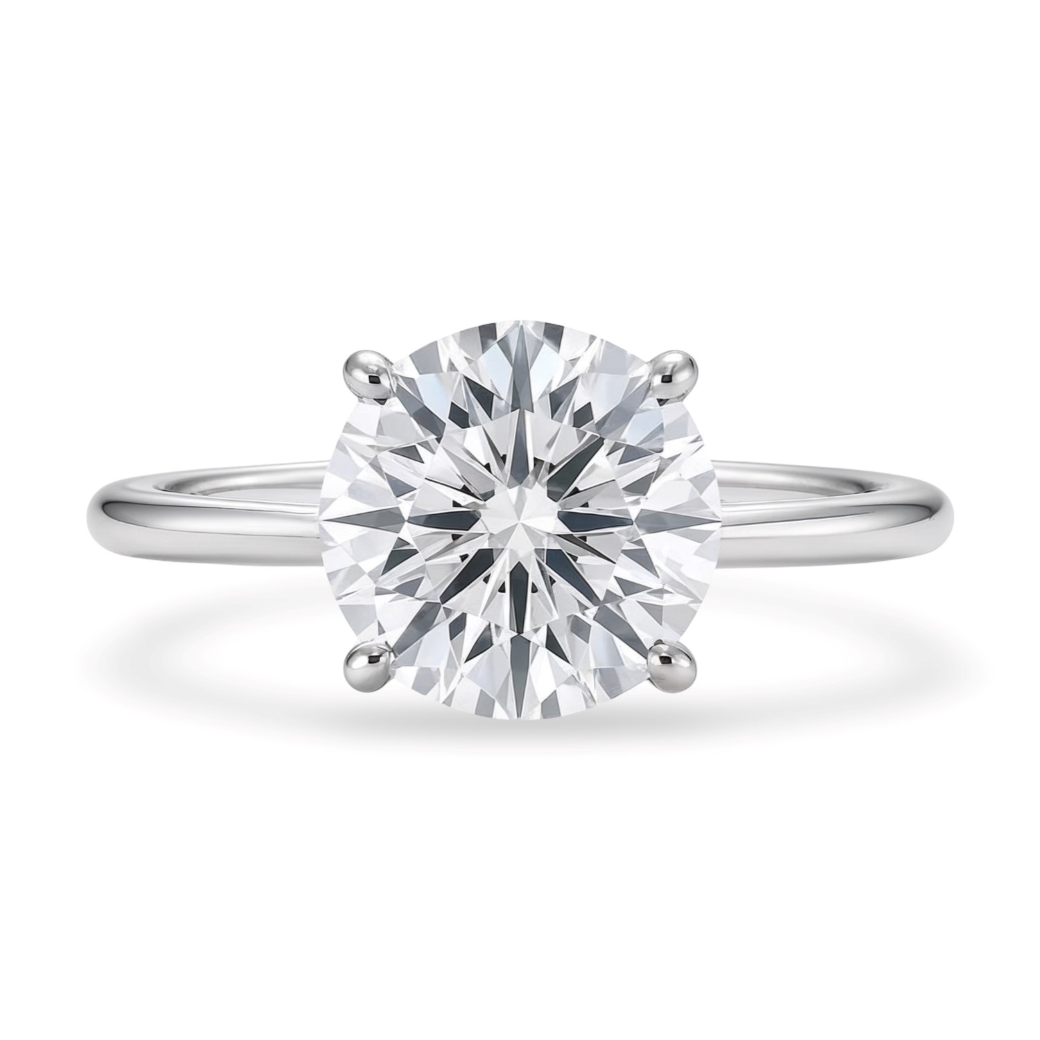 3 Carat Round Lab Grown IGI G/VS1 Diamond Solitaire Ring in 14K White Gold thumbnail 5