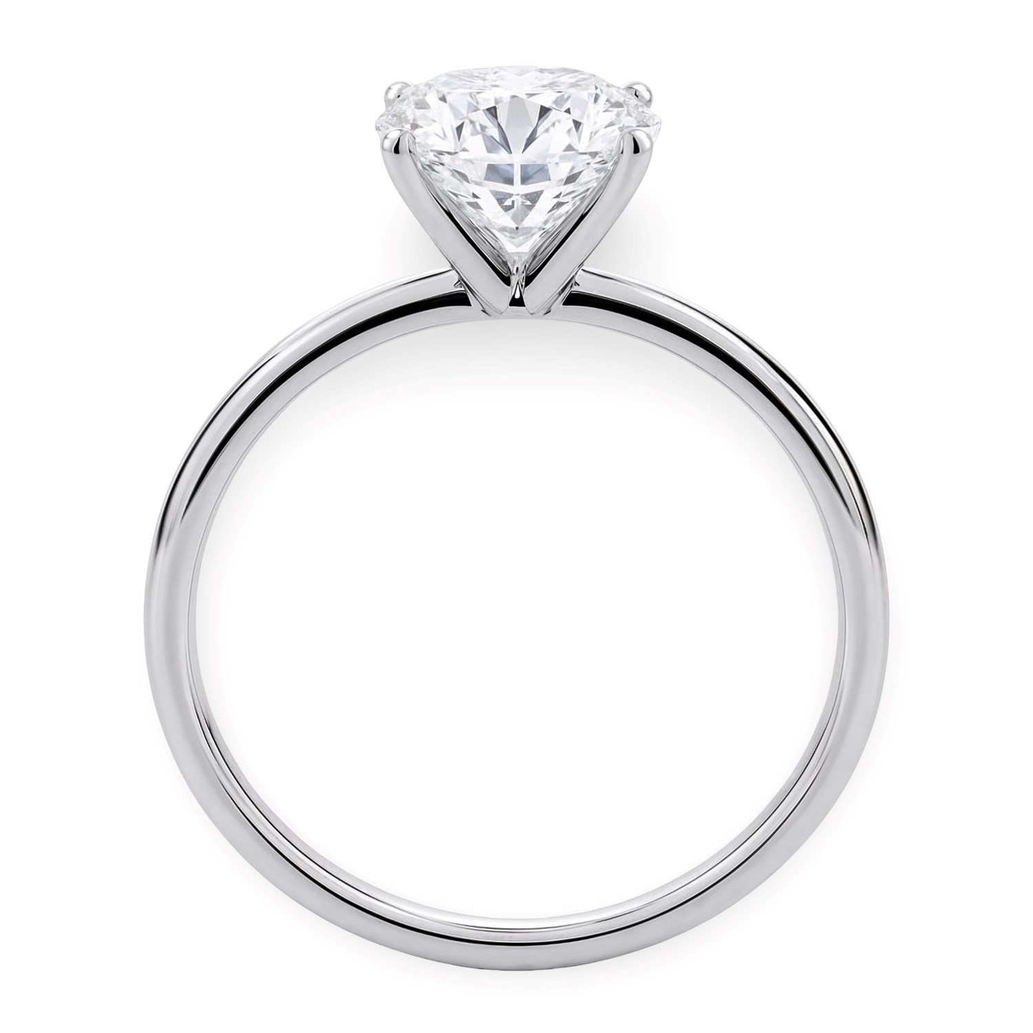 3 Carat Round Lab Grown IGI G/VS1 Diamond Solitaire Ring in 14K White Gold thumbnail 6