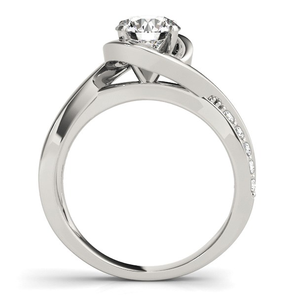 14k White Gold Split Band Round Bypass Diamond Engagement Ring (1 1/8 cttw) thumbnail 4
