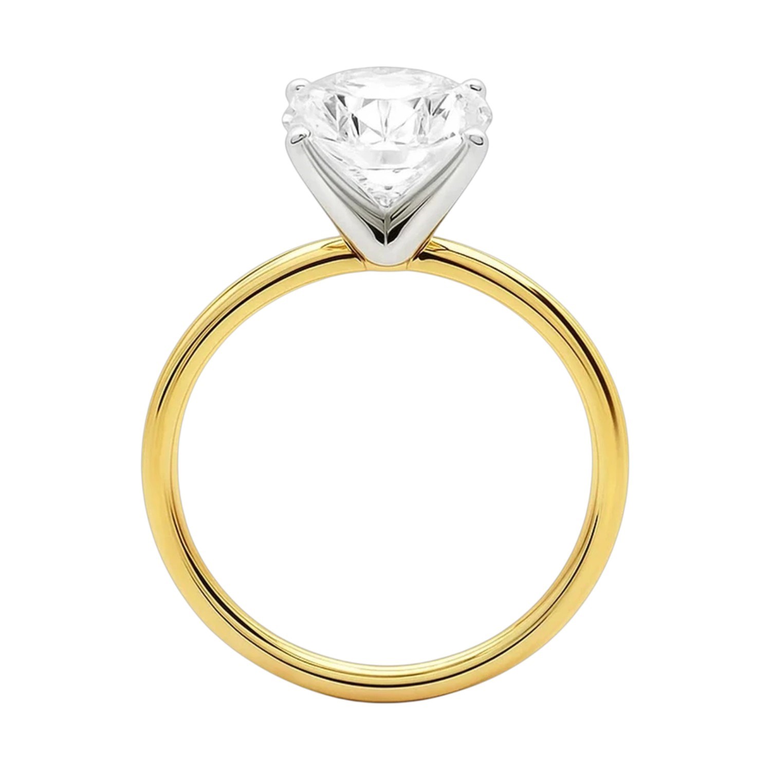 5 Carat Oval Lab Grown IGI G/VS1 Diamond Solitaire Ring in 14K Yellow Gold thumbnail 4
