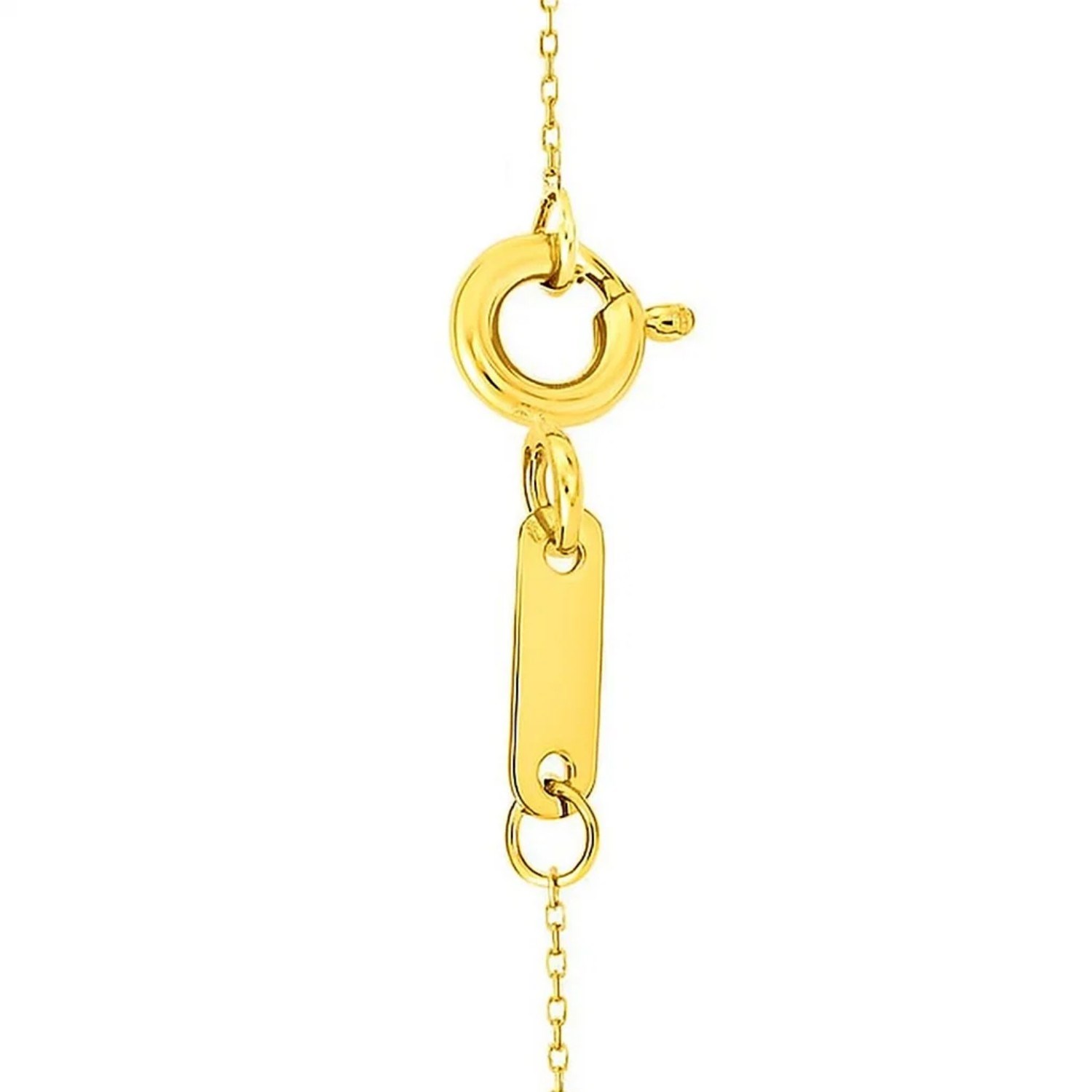 14k Yellow Gold High Polish Linked Mother of Pearl Circles Necklace thumbnail 5