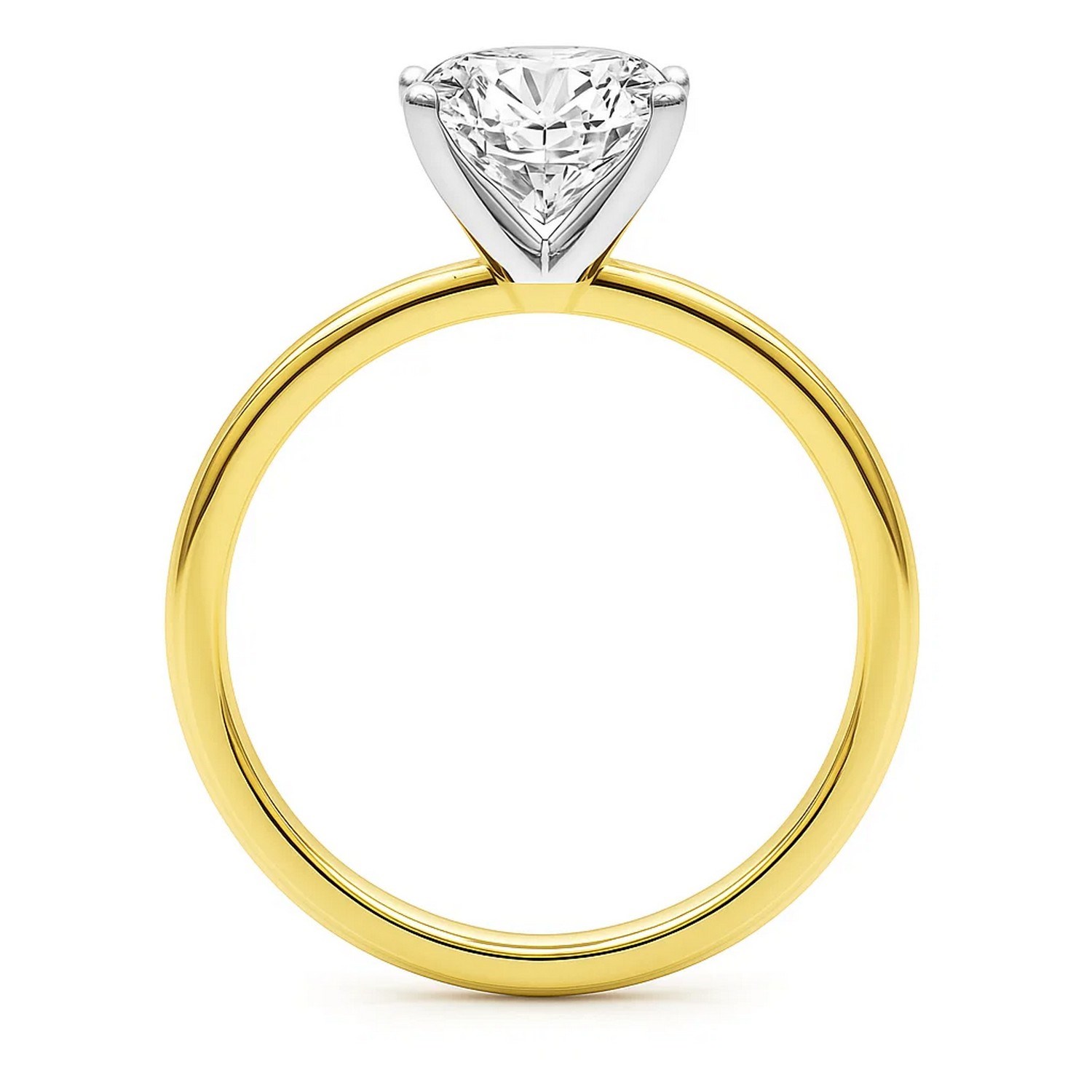 3 Carat Princess Lab Grown IGI G/VS1 Diamond Solitaire Ring in 10K Yellow Gold thumbnail 5