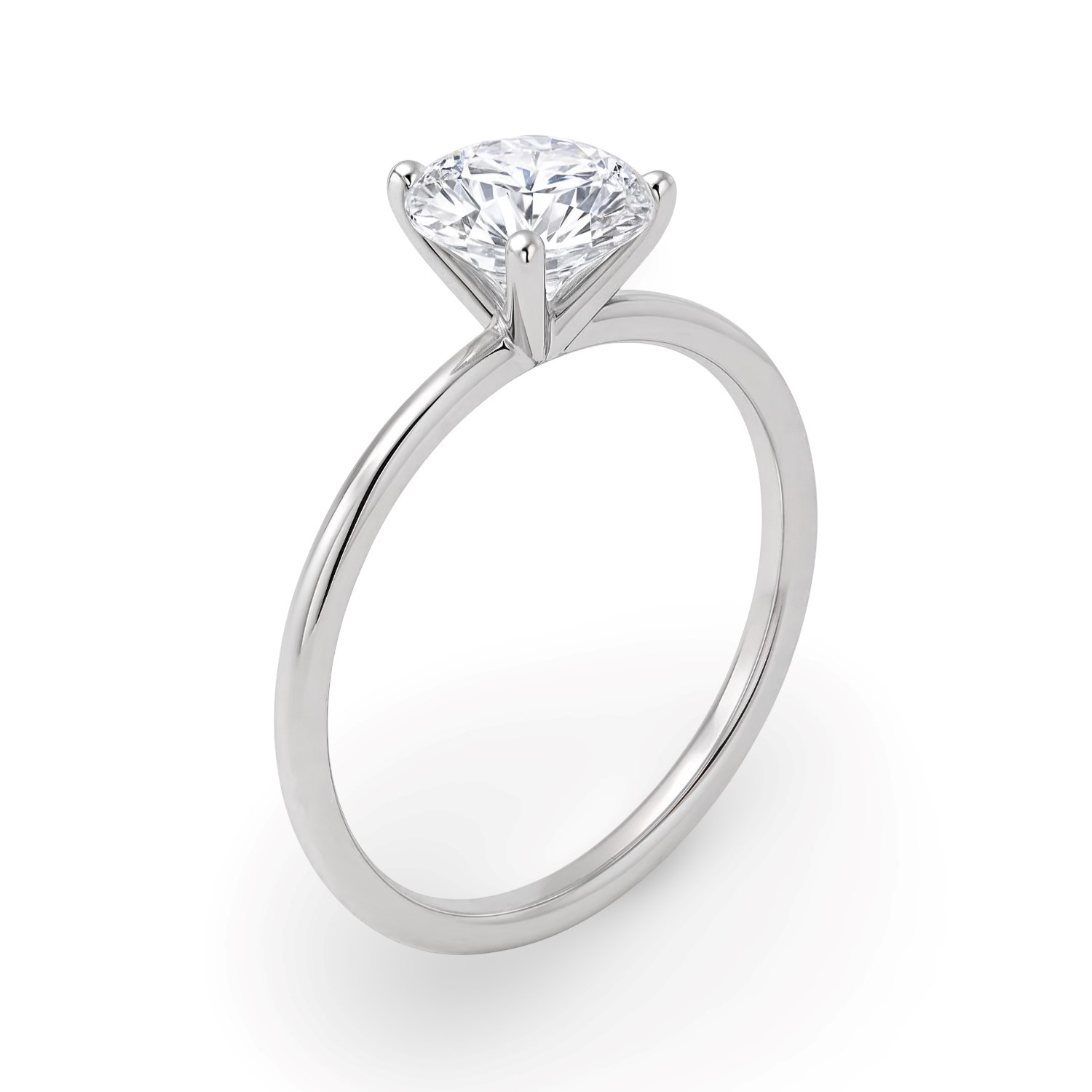 1 1/2 Carat Round Lab Grown IGI G/VS1 Diamond Solitaire Ring in Sterling Silver thumbnail 4