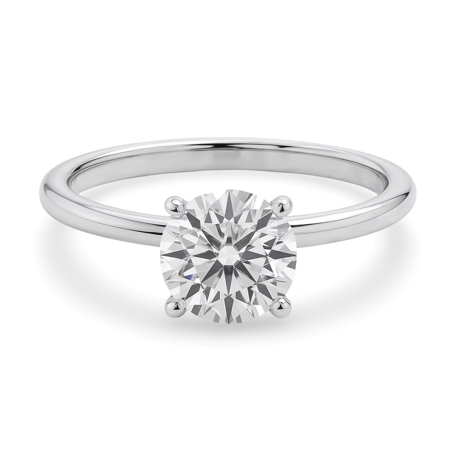 1 1/2 Carat Round Lab Grown IGI G/VS1 Diamond Solitaire Ring in Sterling Silver thumbnail 5