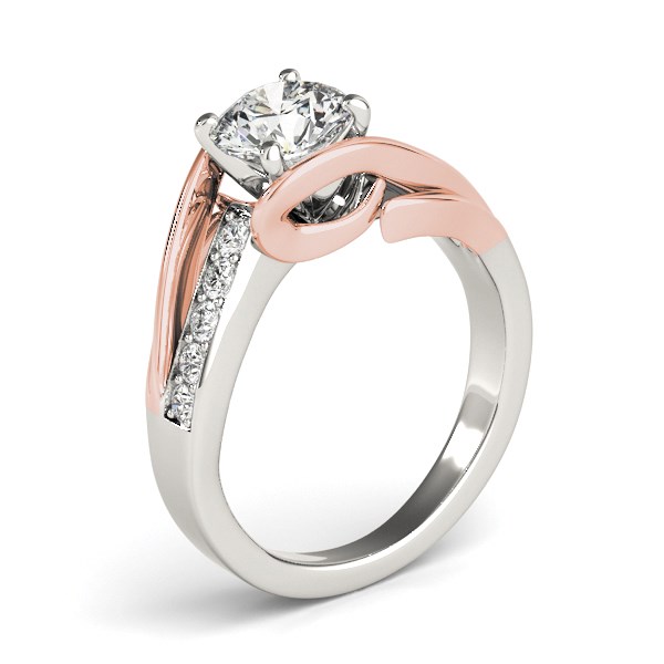 14k White And Rose Gold Bypass Shank Diamond Engagement Ring (1 1/8 cttw) thumbnail 2