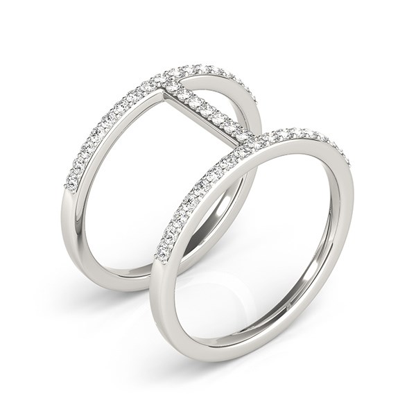 14k White Gold Dual Band Bridge Style Diamond Ring (3/8 cttw) thumbnail 3