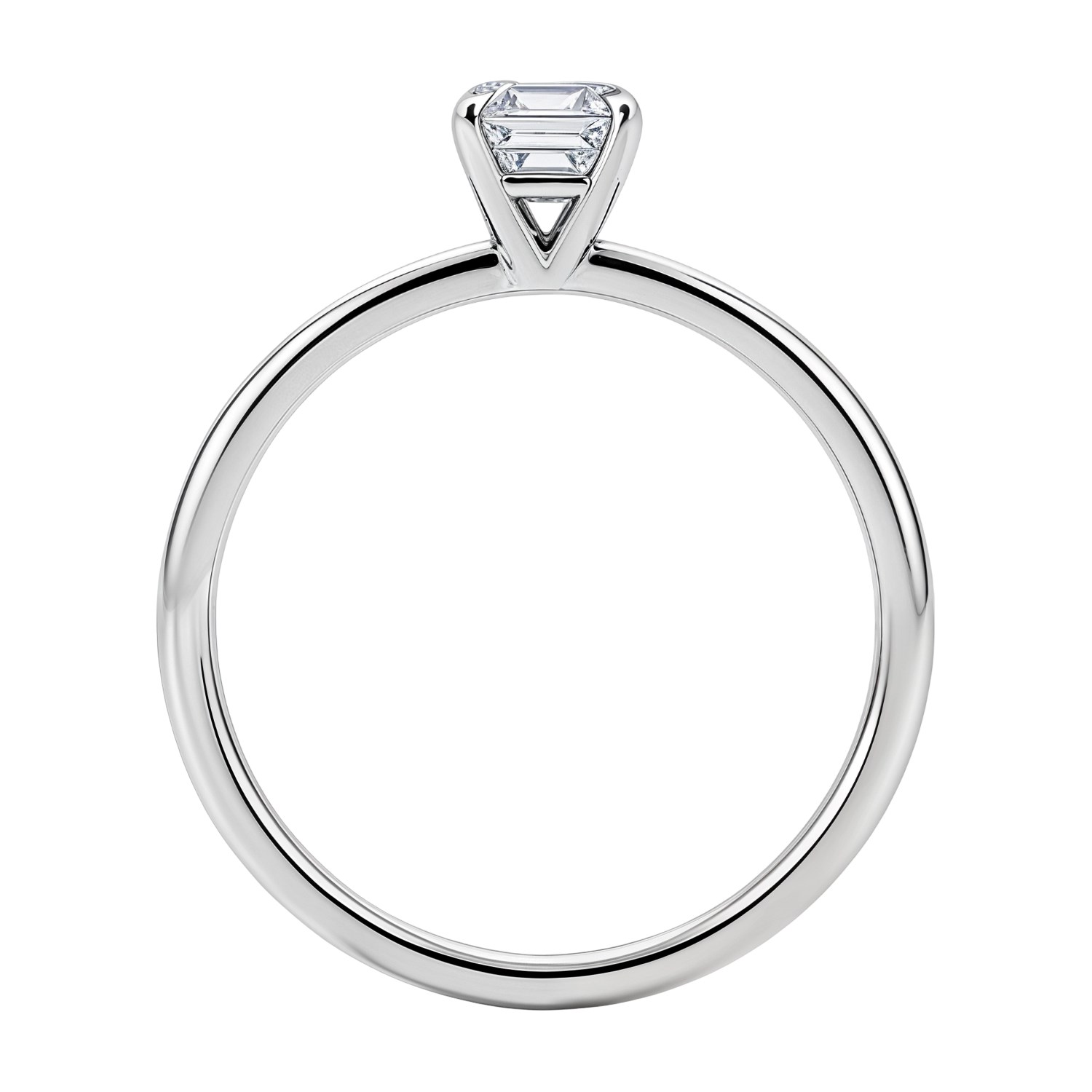 1 Carat Emerald Lab Grown IGI G/VS1 Diamond Solitaire Ring in 14K White Gold thumbnail 5