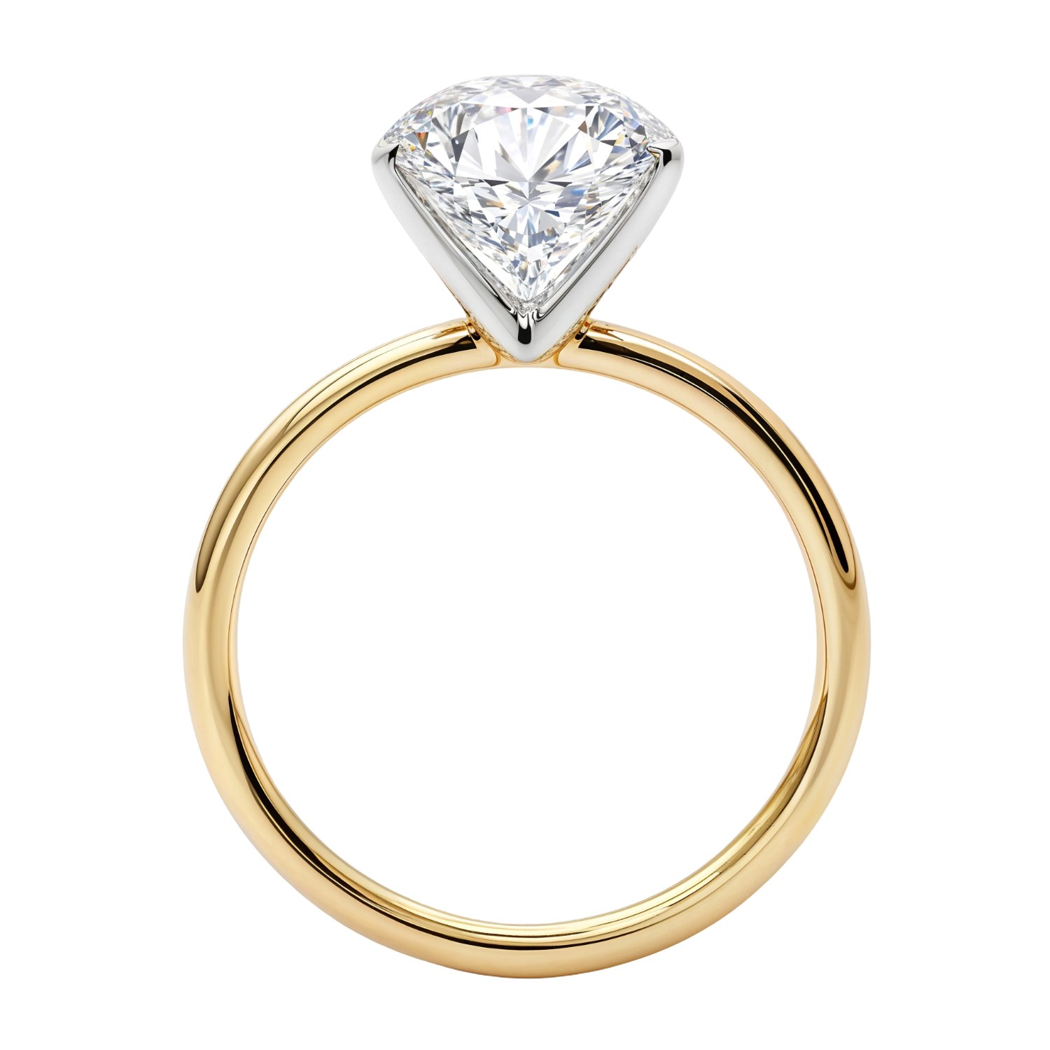 3 Carat Oval Lab Grown IGI G/VS1 Diamond Solitaire Ring in 14K Yellow Gold thumbnail 5