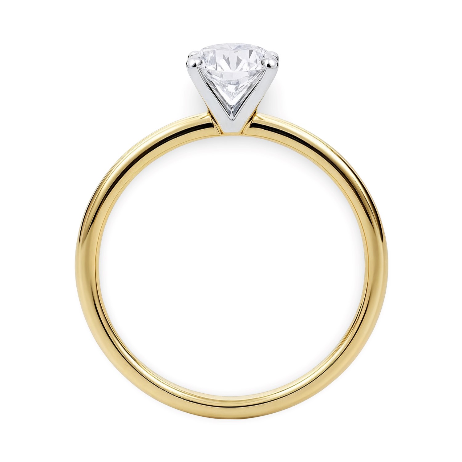 3/4 Carat Round Lab Grown IGI G/VS1 Diamond Solitaire Ring in 10K Yellow Gold thumbnail 5