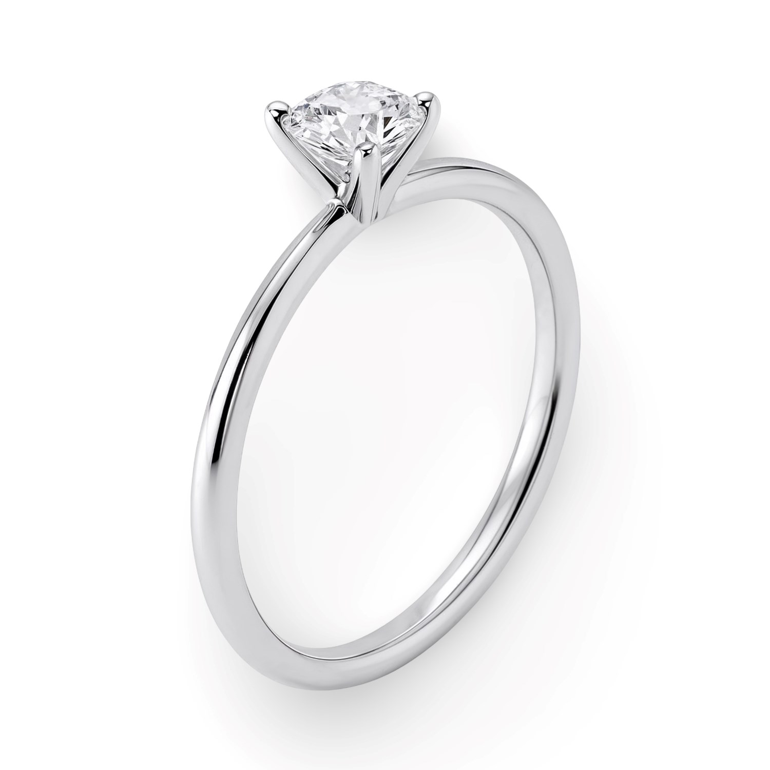 3/4 Carat Round Lab Grown IGI G/VS1 Diamond Solitaire Ring in 14K White Gold thumbnail 4