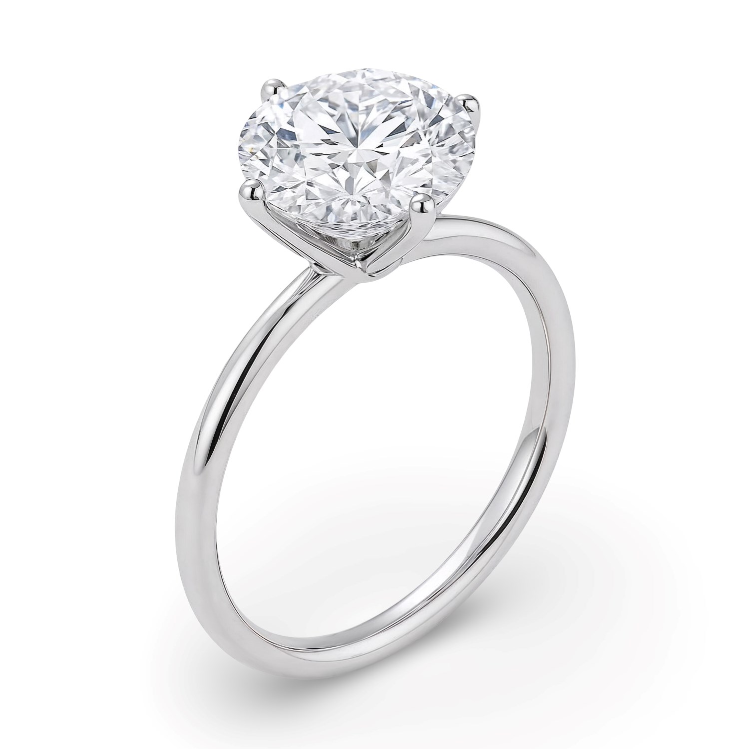 2 Carat Round Lab Grown IGI G/VS1 Diamond Solitaire Ring in 14K White Gold thumbnail 4