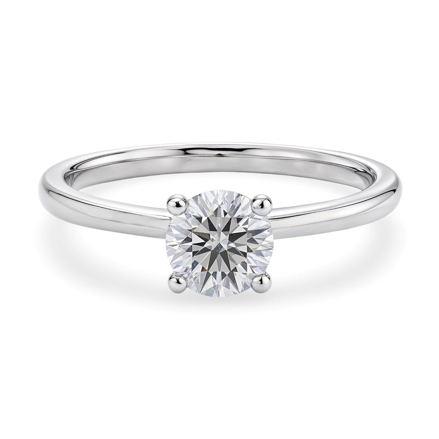 1 Carat Round Lab Grown IGI G/VS1 Diamond Solitaire Ring in 10K White Gold thumbnail 5