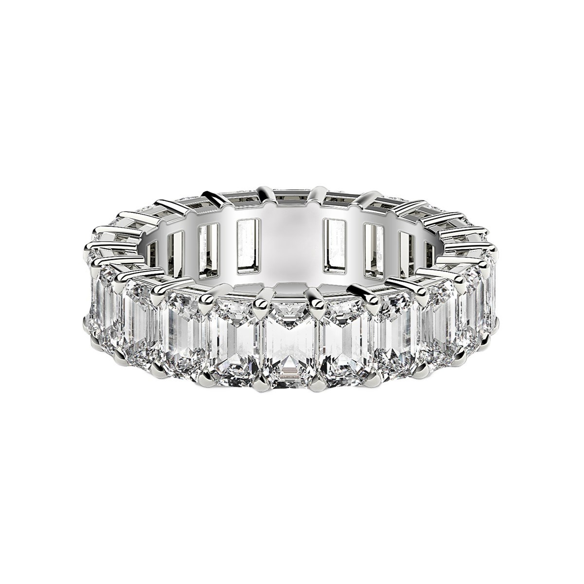 Emerald Cut Lab Grown Diamond Eternity Ring in 14k White Gold (2 cttw FG/VS2) thumbnail 2