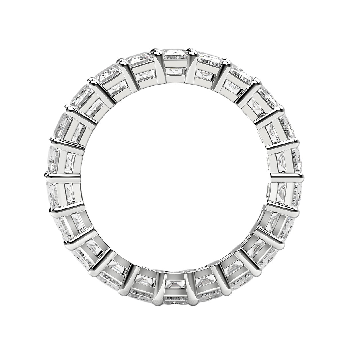 Emerald Cut Lab Grown Diamond Eternity Ring in 14k White Gold (2 cttw FG/VS2) thumbnail 3