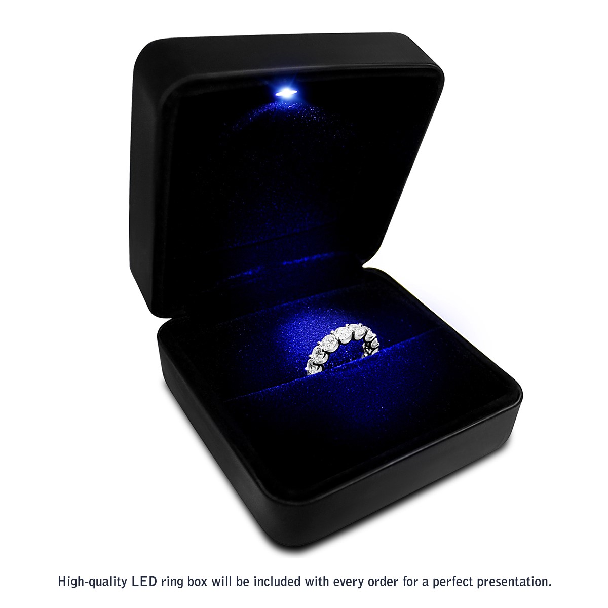Emerald Cut Lab Grown Diamond Eternity Ring in 14k White Gold (2 cttw FG/VS2) thumbnail 6