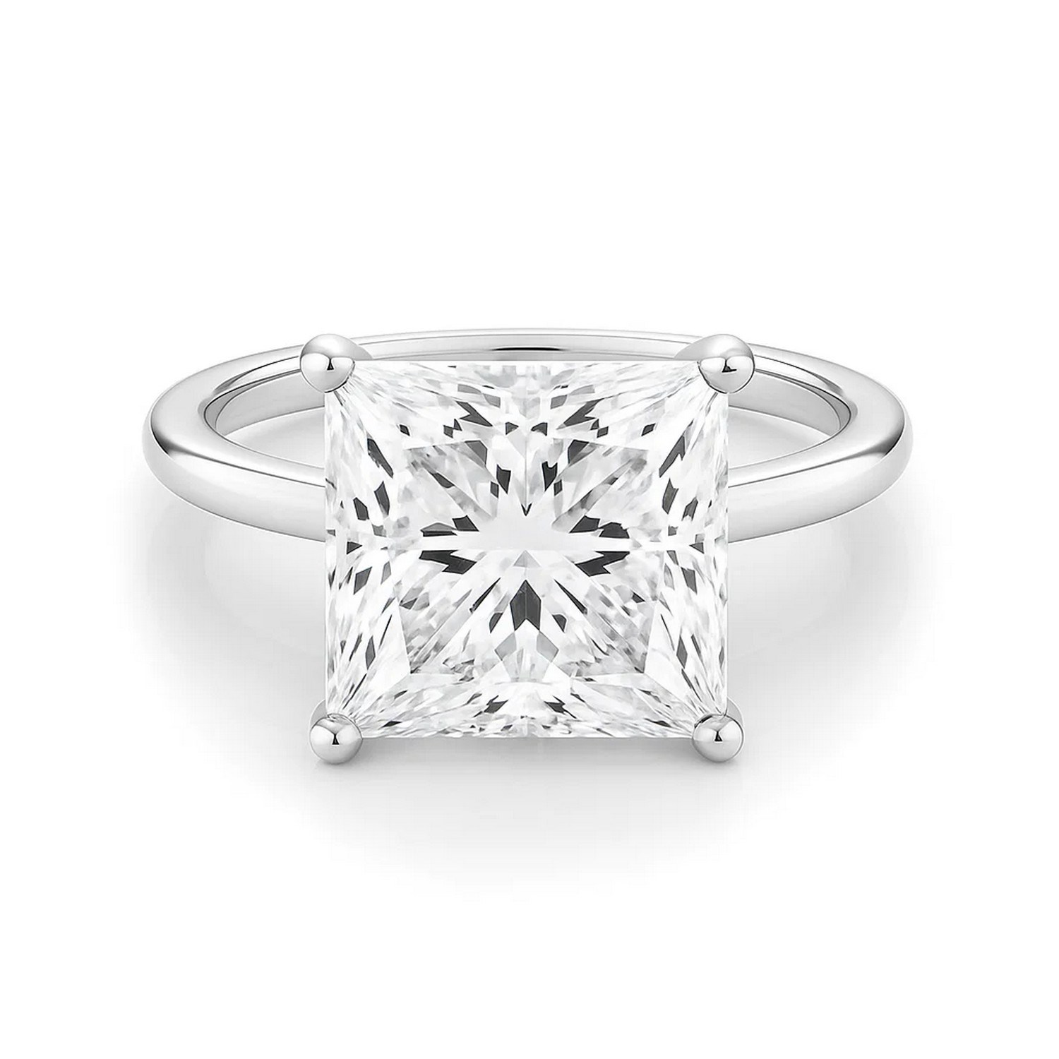 5 Carat Princess Lab Grown IGI G/VS1 Diamond Solitaire Ring in 10K White Gold thumbnail 4