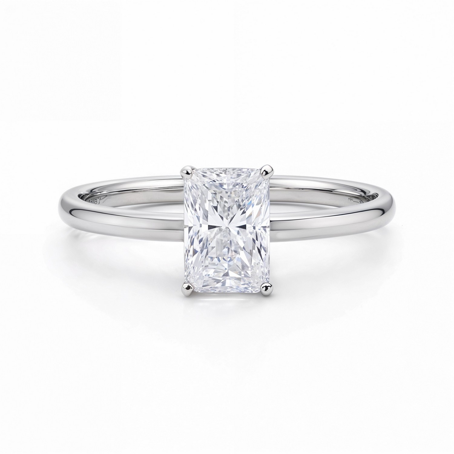 1 Carat Radiant Lab Grown IGI G/VS1 Diamond Solitaire Ring in 14K White Gold thumbnail 4