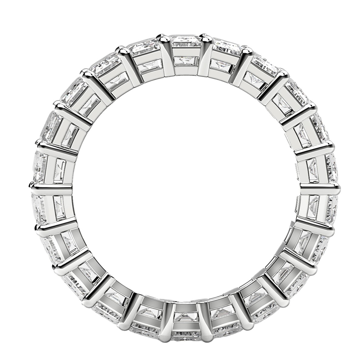 Emerald Cut Lab Grown Diamond Eternity Ring in 14k White Gold (4 cttw FG/VS2) thumbnail 3