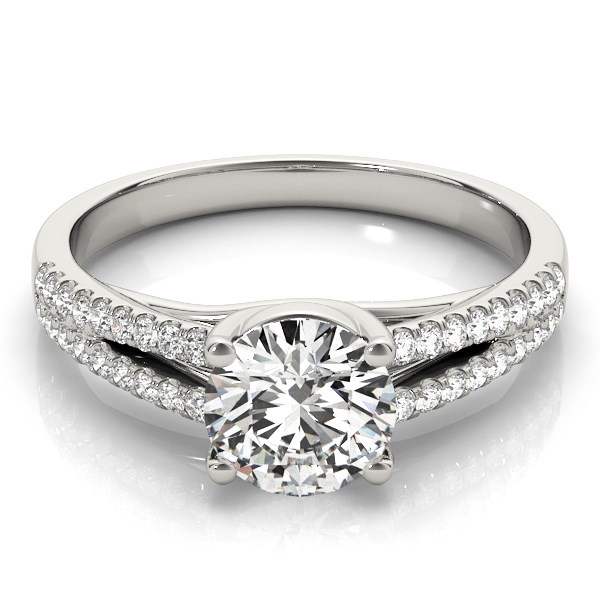 14k White Gold Split Shank Round Diamond Engagement Ring (1 1/8 cttw) thumbnail 2