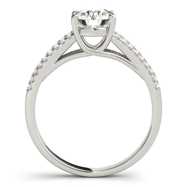 14k White Gold Split Shank Round Diamond Engagement Ring (1 1/8 cttw) thumbnail 4