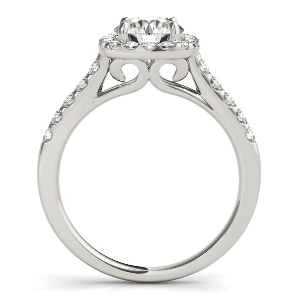 Square Shape Halo Diamond Engagement Ring in 14k White Gold (1 1/2 cttw) thumbnail 2