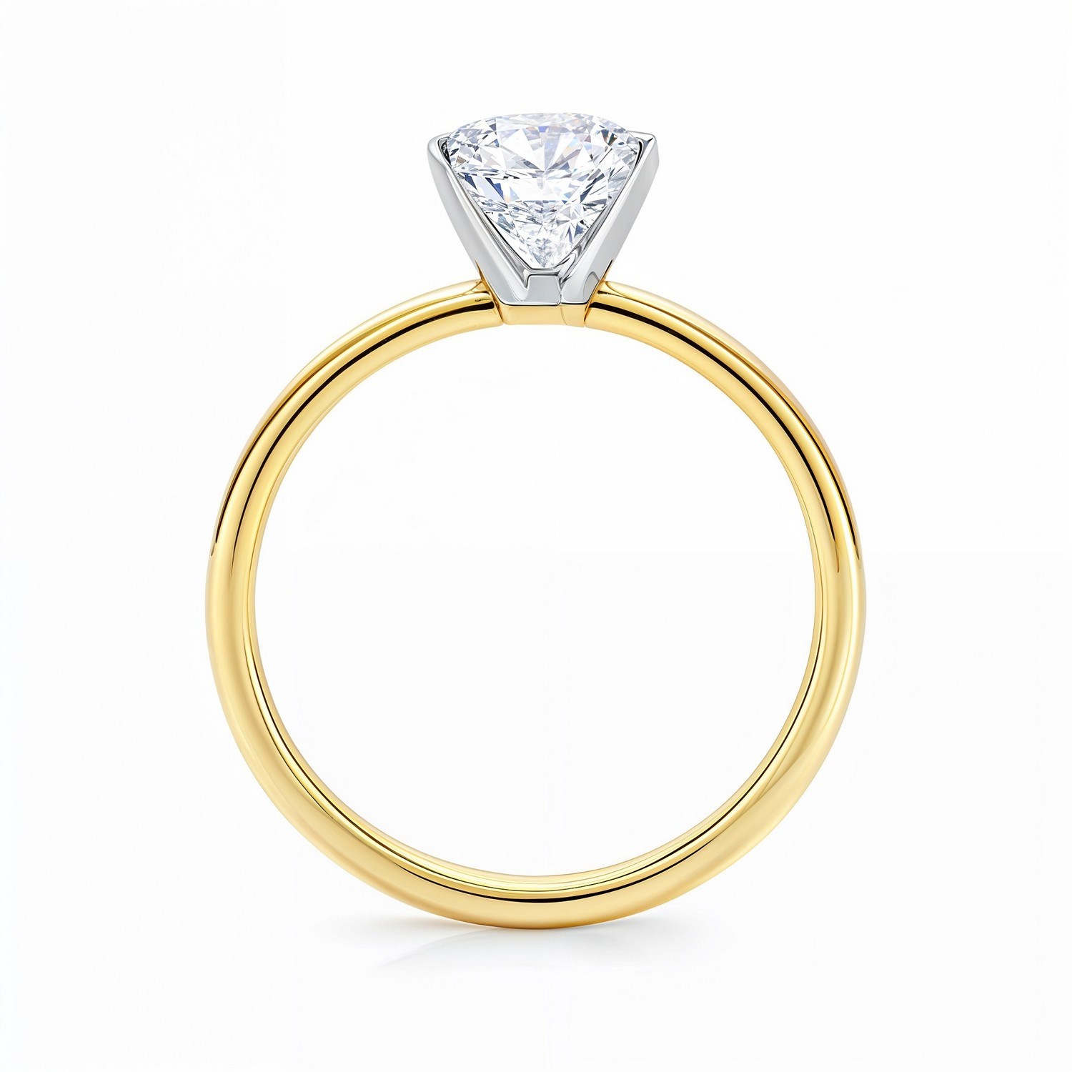 3 Carat Radiant Lab Grown IGI G/VS1 Diamond Solitaire Ring in 10K Yellow Gold thumbnail 5