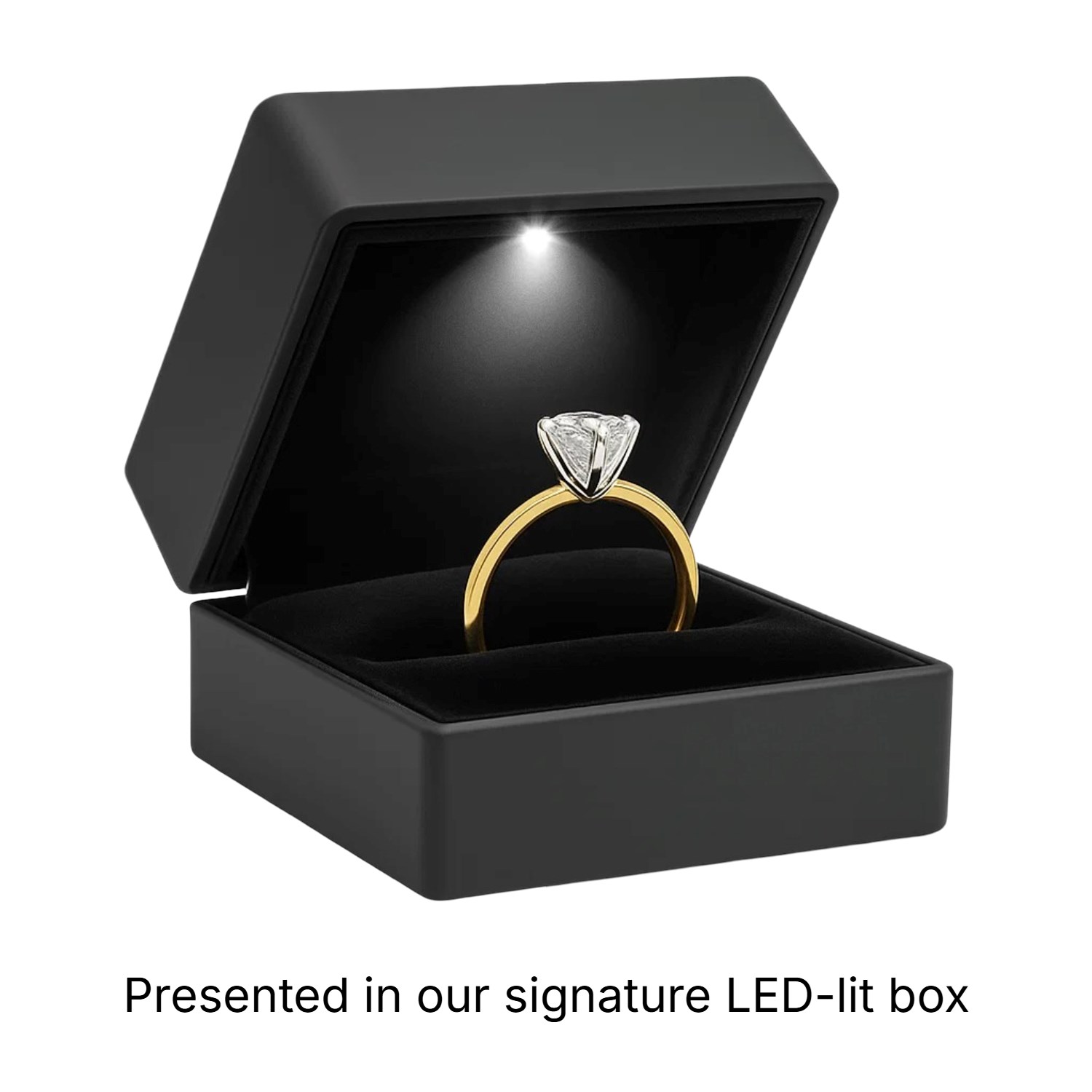 1 Carat Round Lab Grown IGI G/VS1 Diamond Solitaire Ring in 14K Yellow Gold thumbnail 2