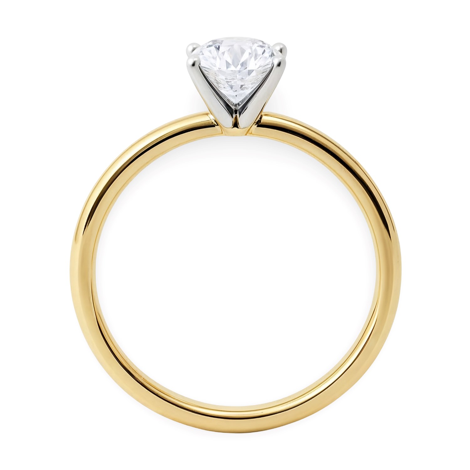1 Carat Round Lab Grown IGI G/VS1 Diamond Solitaire Ring in 14K Yellow Gold thumbnail 5